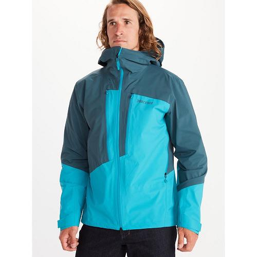 Marmot Rain Jacket Blue Grey NZ - Huntley Jackets Mens NZ1247603